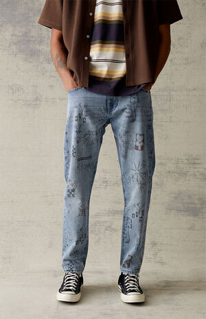 Slim Graffiti Print Jeans image number 3