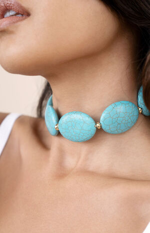 Oval Turquoise Stones Statement Choker image number 4