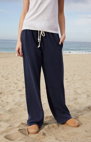 Navy Anastasia Tie Baggy Sweatpants