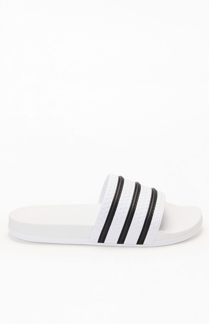 adidas White & Black Adilette CF Slides