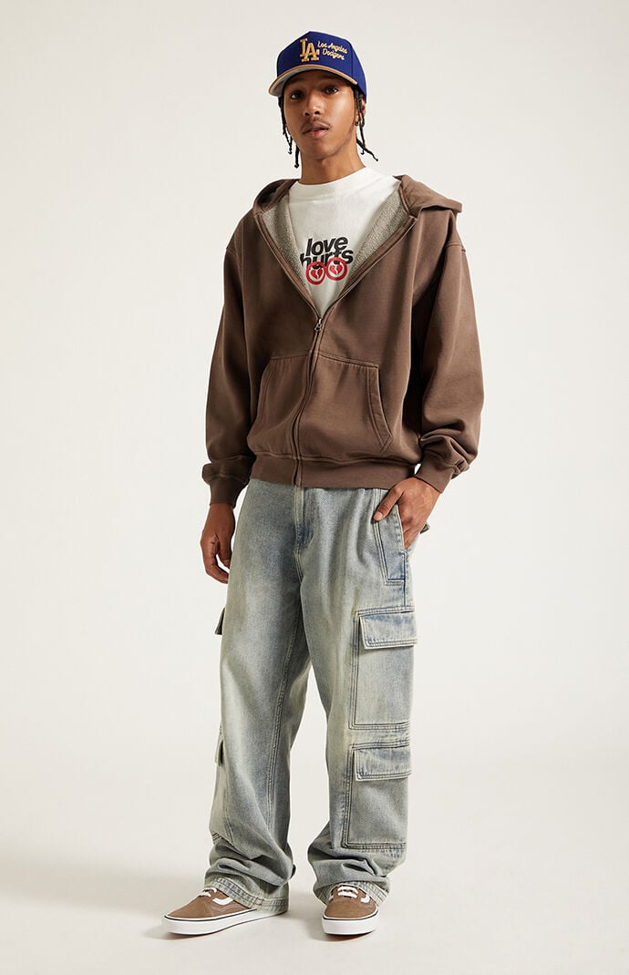 Pacsun Dylan Baggy Jeans Cargo Medium Blue Tint