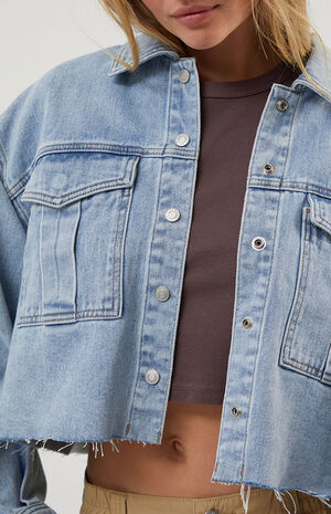 Raw Cut Denim Trucker Jacket image number 2