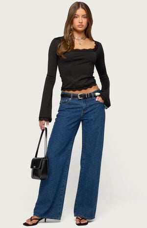 Kailin Lacey Flared Sleeve Top image number 5