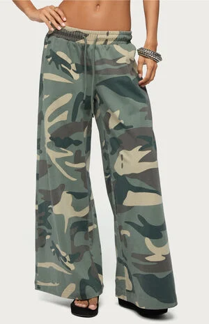 Allen Camo Wide Leg Sweatpants image number 1