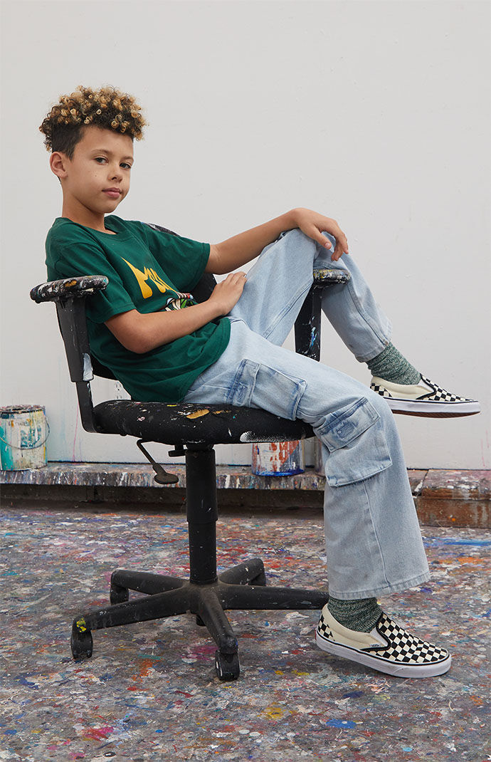 PacSun Kids Light Blue Baggy Cargo Jeans PacSun