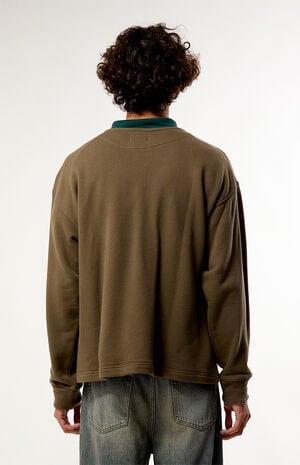 Brown Hudson Long Sleeve Rugby Polo Shirt image number 4