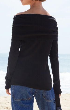 John Galt Black Renata Off-The-Shoulder Sweater | PacSun