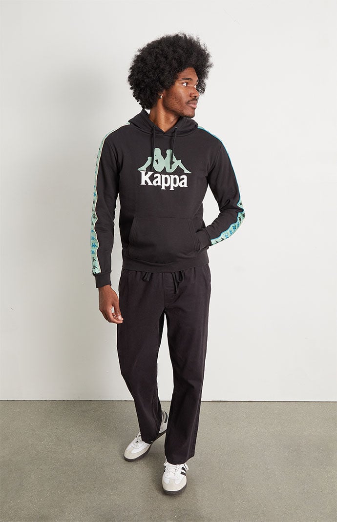 Black and green kappa top hoodie
