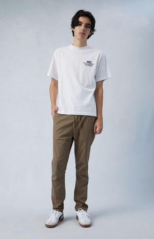 Stretch Performance Brown Slim Trousers image number 1