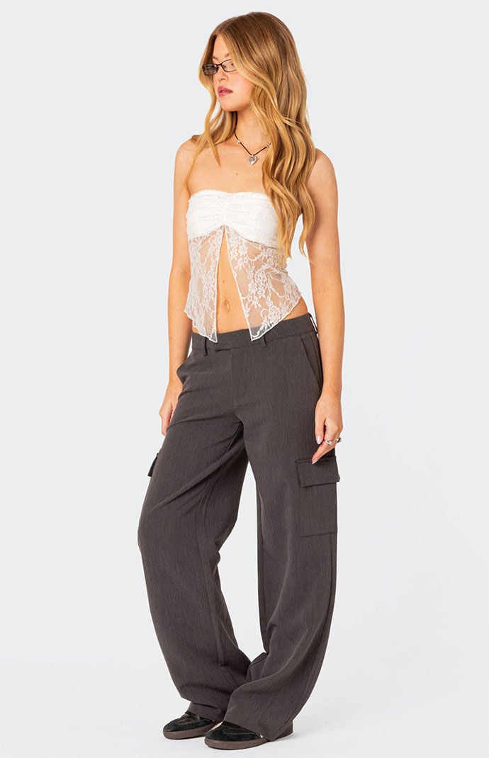 新品】AMERI MEDI SHINE LACE PANTS