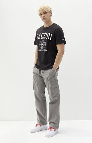 Oyster Gray Baggy Cargo Pants image number 5