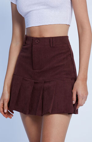 Pleated Corduroy Mini Skirt image number 3