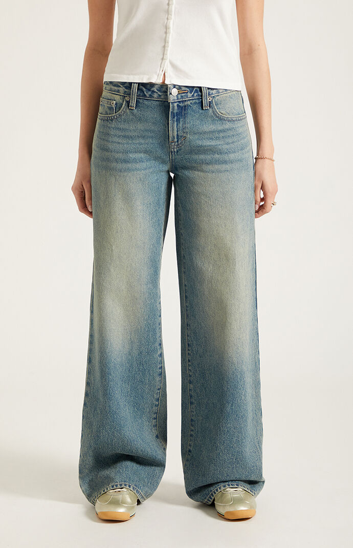 Pacsun Casey Low Rise Baggy Jeans Medium Blue Tint
