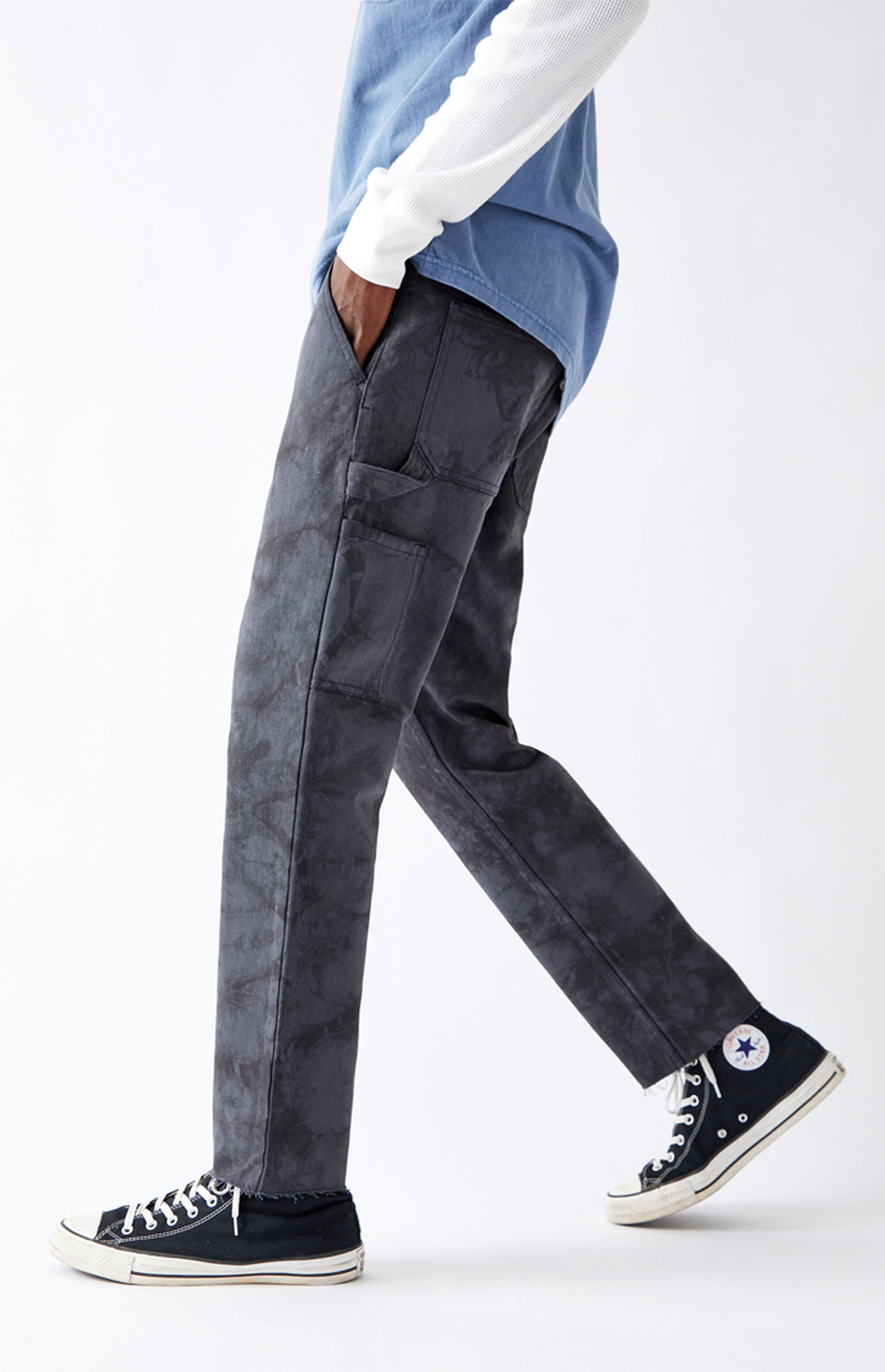 PacSun Utility Washed Navy Slim Carpenter Pants PacSun