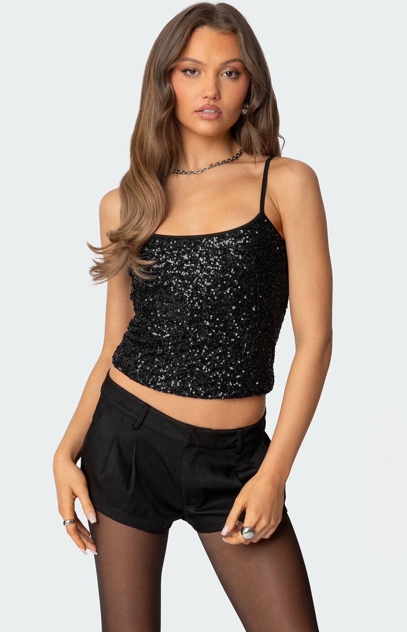 Edikted Celene Sequin Tank Top