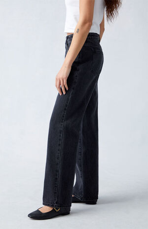 Eco Black Low Rise Straight Leg Jeans image number 3