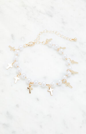 Pearl Cross Bracelet image number 2