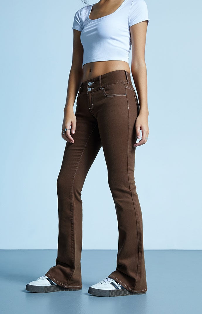 デニム・ジーパン Burmula : 24FW / SLIM BOOTCUT DENIM PANTS (BROWN) Pacsun Brown Low Rise Bootcut Jeans | PacSun