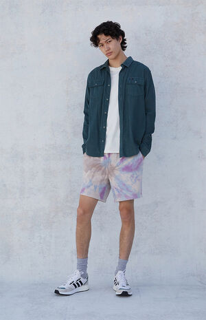Spiral Tie Dyed Volley Shorts Spiral Tie Dyed Volley Shorts image number null