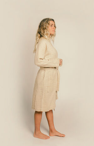Organic Sand Gauzy Robe image number 4