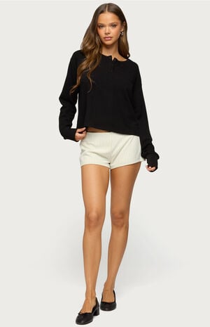 Deni Long Sleeve Henley Waffle Top image number 4