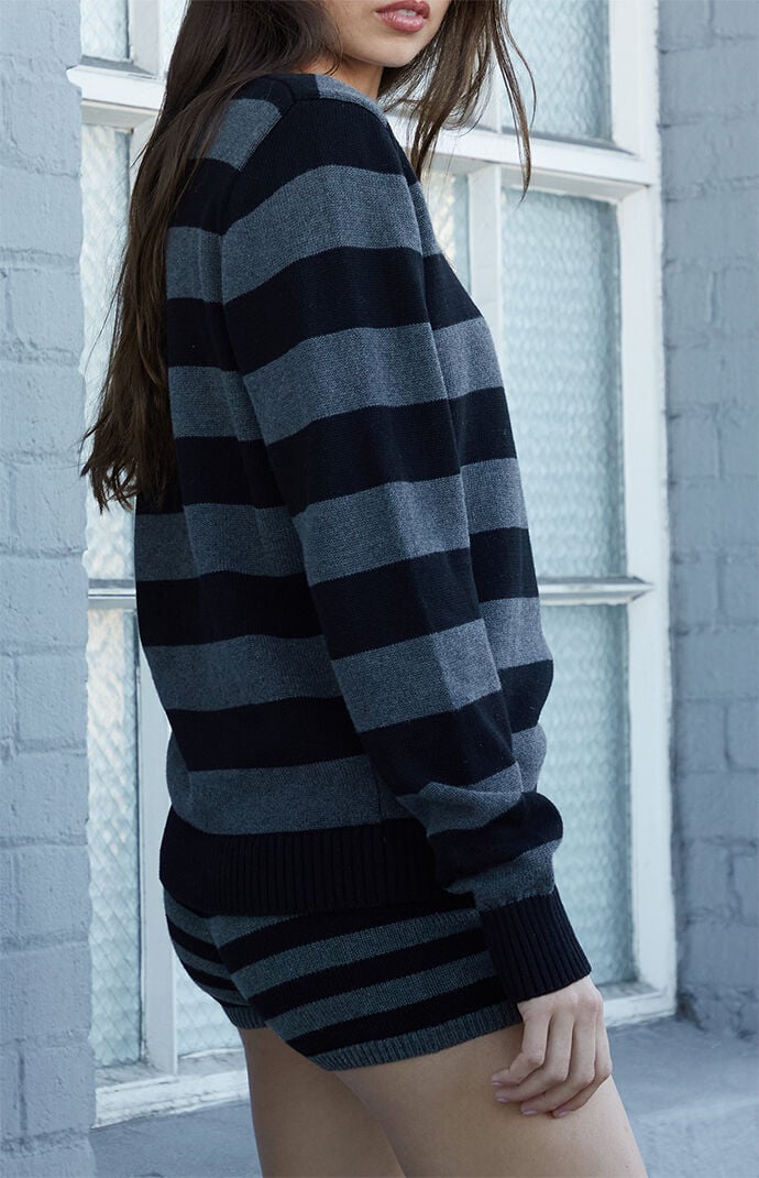 John Galt Gray Striped Sweater