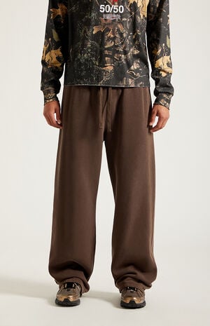 Brown Fleece Extreme Baggy Sweatpants image number 2