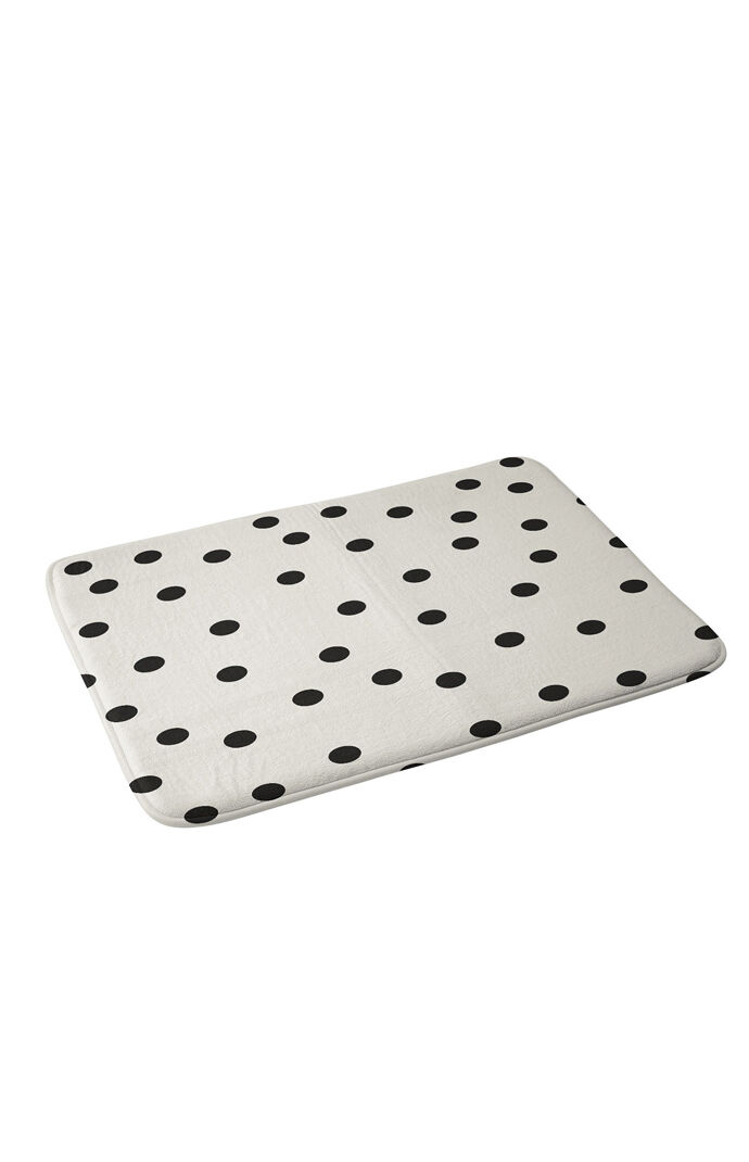 Vintage Dots Black Memory Foam Bath Mat