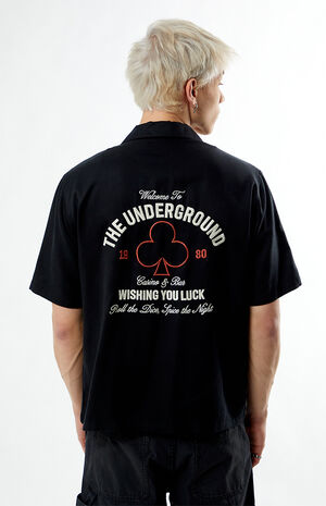 The Underground Casino Resort Graphic Oversized Camp Shirt image number 1