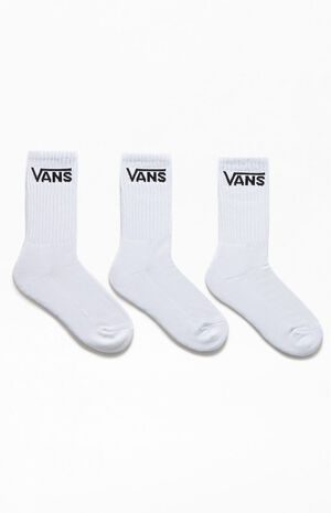 Kids 3 Pack White Classic Crew Socks image number 2