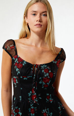 Floral Mesh Mini Dress image number 2