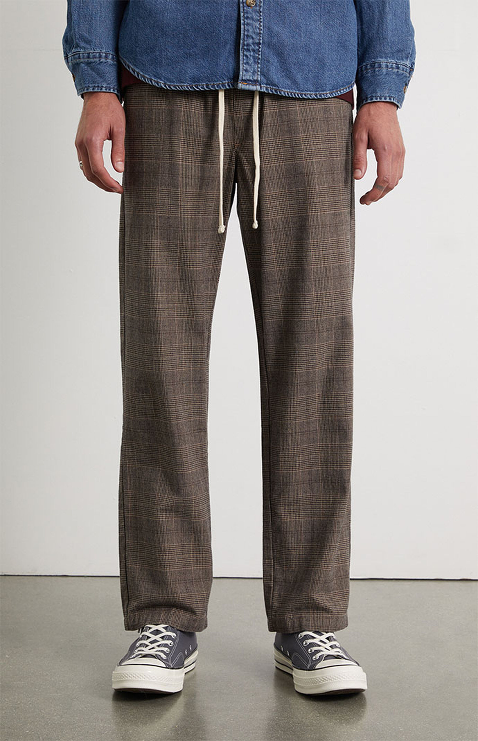 PacSun Brown Plaid Trouser Pants PacSun