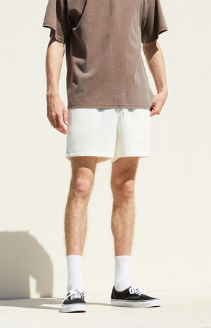 Cream Ribbed Shorts image number 3