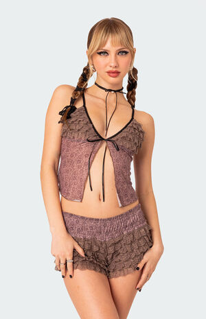 Janis Floral Ruffled Tank Top image number 4