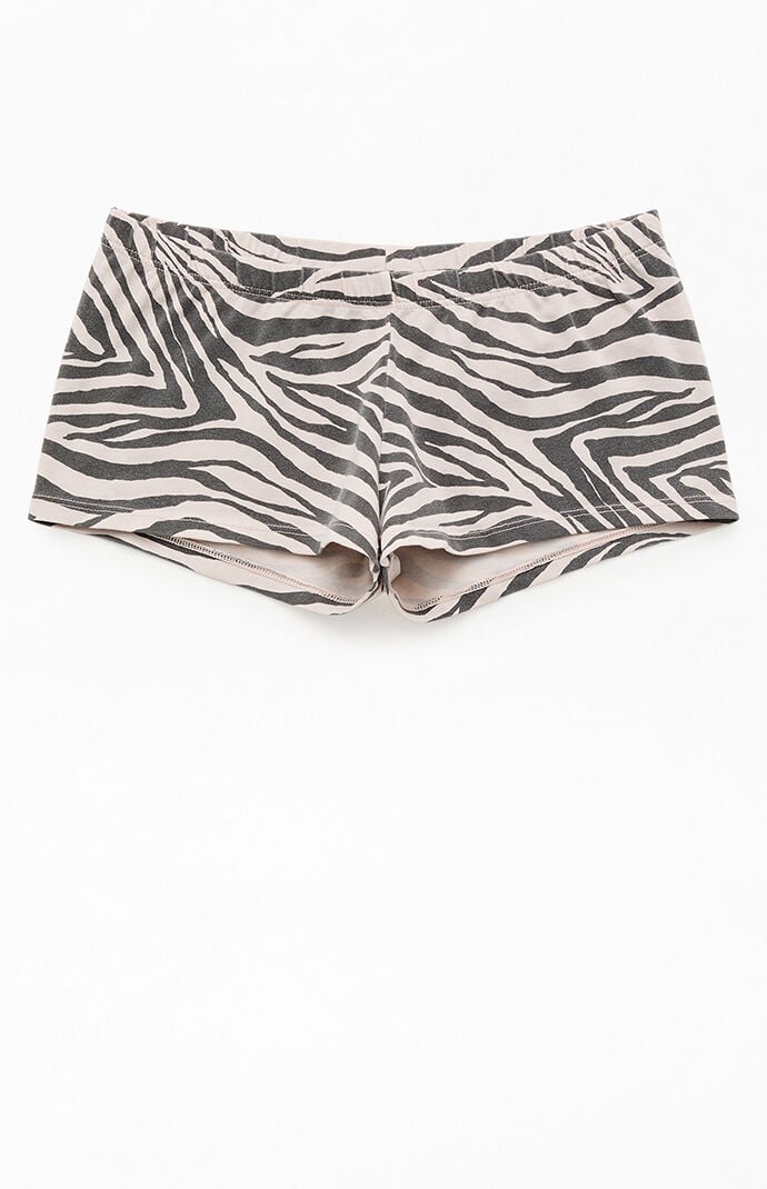 John Galt Black & Pink Zebra Boxer Boyshorts