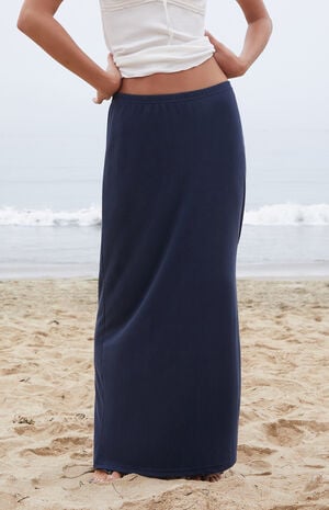 Blue Slit Maxi Skirt image number 2