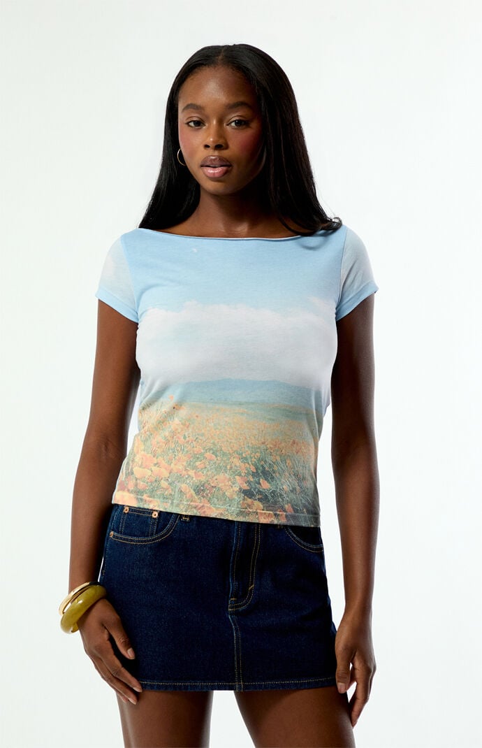 Your Favorite AOP Horizon Off-The-Shoulder T-Shirt