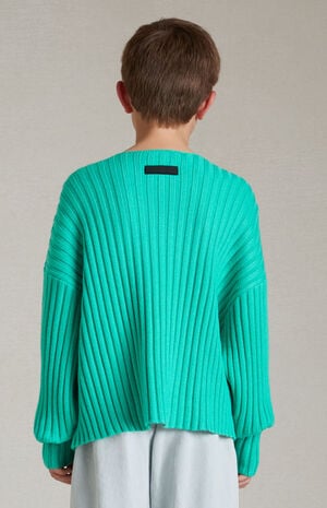 Kids Mint Leaf Raw Neck Sweater image number 3