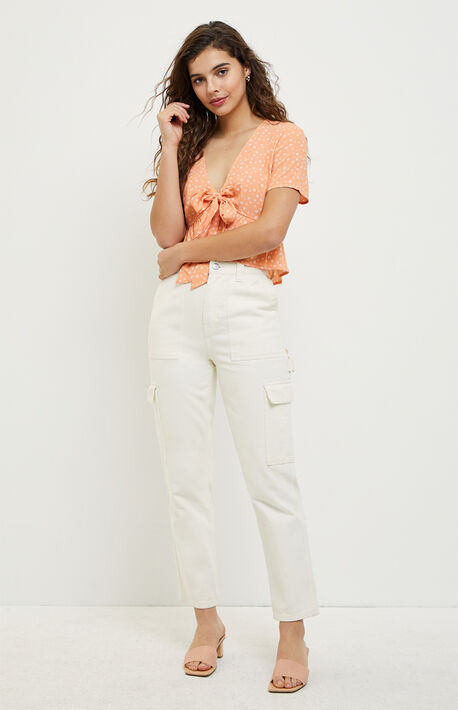 Tie Front Woven Top