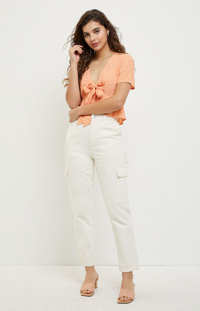 Tie Front Woven Top