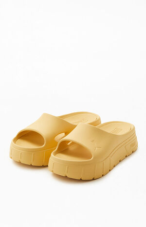 Women's Beige Mayze Stack Injex Slide Sandals image number 2
