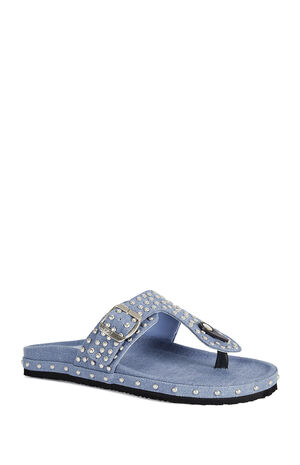 Women's Daisy Chain Denim Studded Sandals image number 2