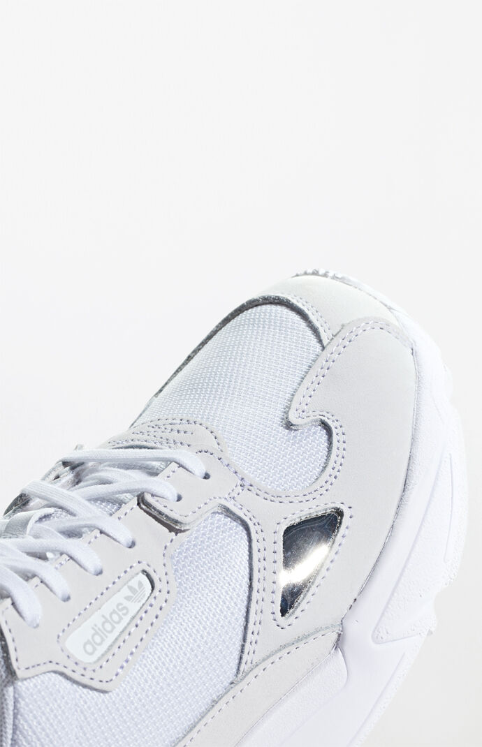 adidas women's white falcon sneakers