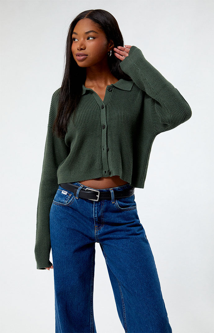 Button up shop sweater top