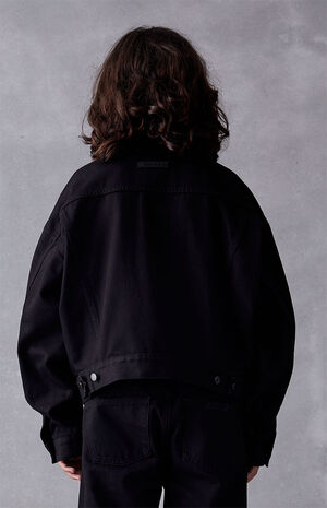 Essentials Jet Black Denim Jacket image number 3