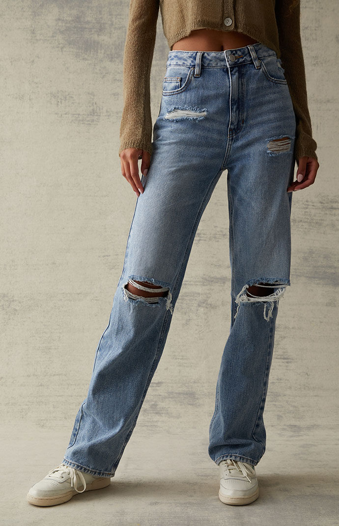 Understand And Buy Light Blue Ripped Baggy Jeans Cheap Online
