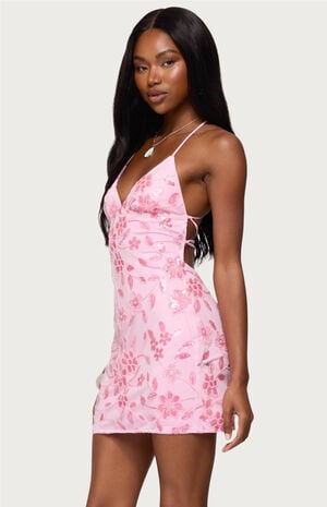 Ayv Sequin Floral Backless Mini Dress image number 2