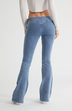 Medium Blue Low Rise Flare Pants image number 3