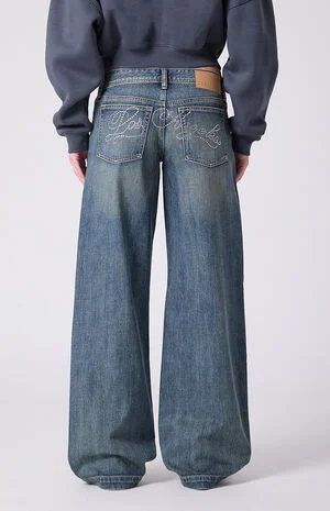 Kaia Ultimate Low Rise Baggy Jeans Los Angeles Rhinestone image number 5