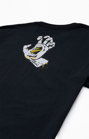 Kids Black Screaming Hand T-Shirt image number 4